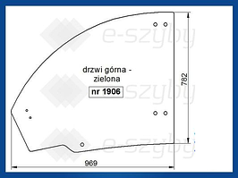 Скло навантажувач Case TX, New Holland LM 76092688 (1906) — двері верх