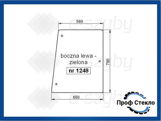 Скло FORD 8160 8260 8360 8560 бічне ліве