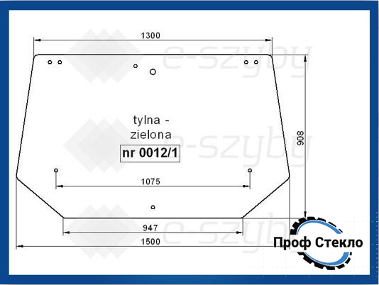 Скло FORD 8160 8260 8360 8560 заднє зелене