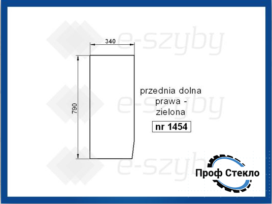 Скло FORD 8670 8770 8870 8970 переднє спіднє праве