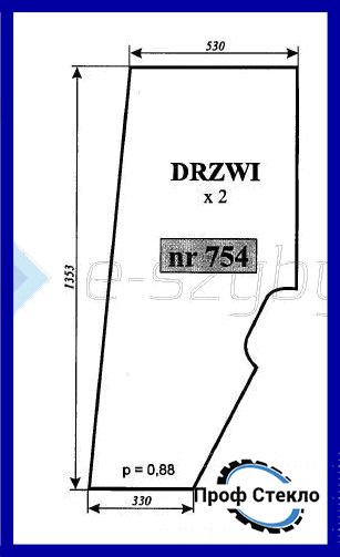 Скло Hurlimann H496 H5116 H6136 H6170 дверей ліве праве