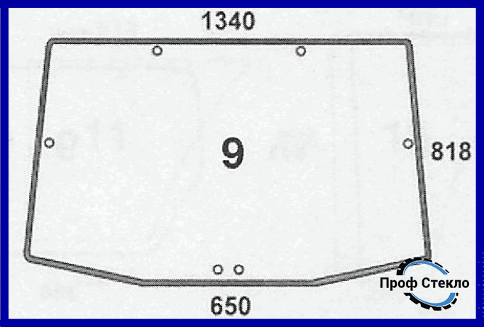 Скло John Deere 8120 8220 8320 8420 8520 заднє