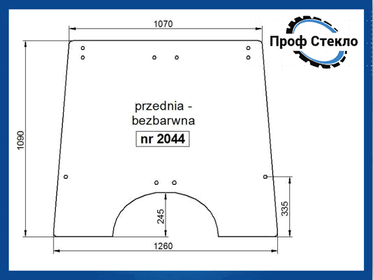 Скло John Deere кабіна MC1 CC2 серія 40 i 50 переднє