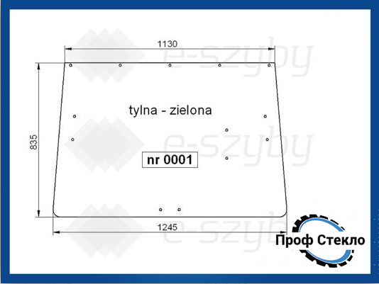 Стекло John Deere 3350 3640 3640S 3650 4040S 4050 4055 4240S 4250 4255 4450 4455 4650 4850 заднее