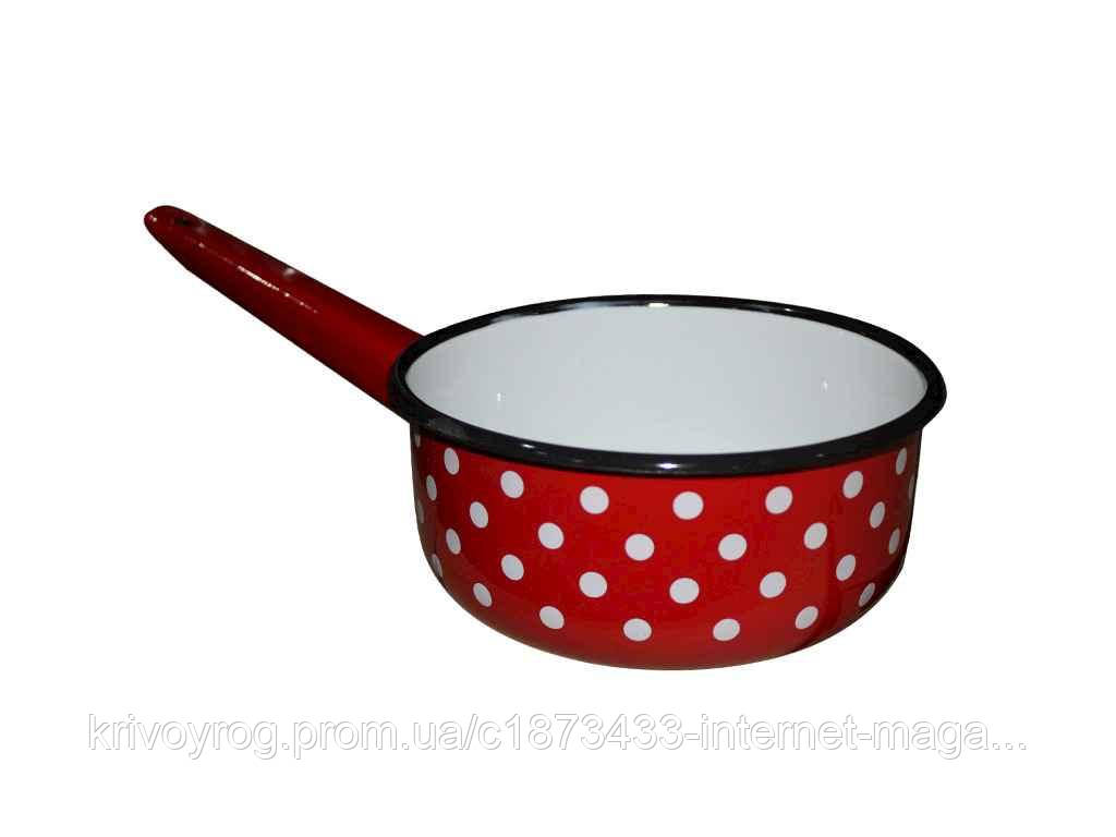 Ківш ем. 1,5л /0 без кришки Червона полька (I21082) ТМ IDILIA, фото 1