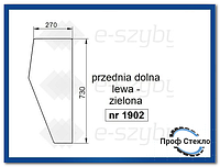 Стекло экскаватор-погрузчик Case 580, 590 K/LE/SLE/SUPER LE/LXT- Передняя, нижняя левая