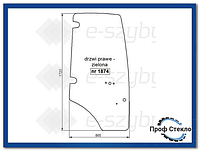 Стекло экскаватор-погрузчик Komatsu WB91R WB93R WB97R WB97S WB146PS WB156PS - правая дверь