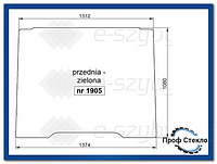 Стекло экскаватор-погрузчик Komatsu WB91R WB93R WB97R WB97S WB146PS WB156PS - передняя ламинированная