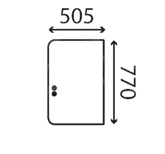 Скло бічне праве заднє міні екскаватора CAT 303.5DCR, 304DCR, 305D, 305.5DCCR
