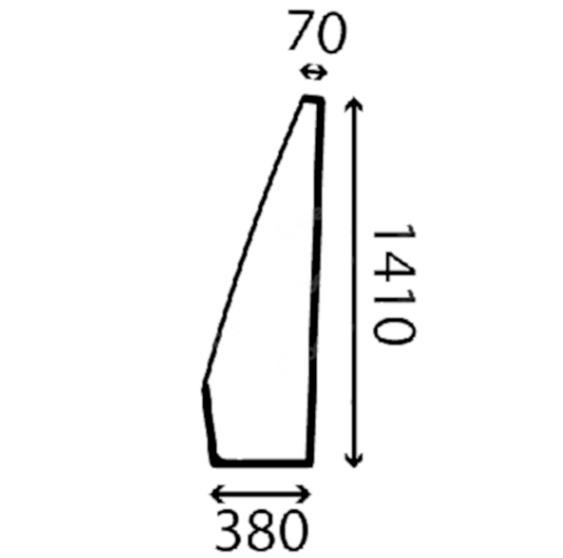 Скло ліве переднє бічне навантажувача CAT 950K, 962K, 963K, 966K, 972K, 980K