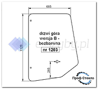 Стекло экскаватор-погрузчик CAT 424D 428D 432D 438D 442D- Дверь сверху