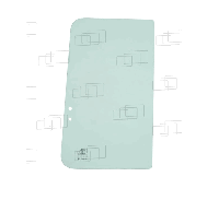 Стекло боковое левое раздвижное бульдозера Komatsu D41E-6, D41P-6, D61EX-15, D61PX-15