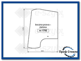 Скло Fermec 750 760 860 865 960 965 od 1998 — Права сторона 6099910M1