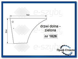 Скло екскаватор-навантажувач Fiat B95 B100 B110B B200B FB100.2 FB110.2 FB200.2 -дверь Нижня