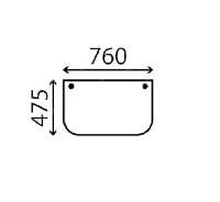 Стекло переднее нижнее экскаватора Komatsu PC138US-11, PC228US-11, PC138US-8