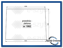 Стекло экскаватор-погрузчик FIat B95 B100 B110B B200B FB100.2 FB110.2 FB200.2 -передний