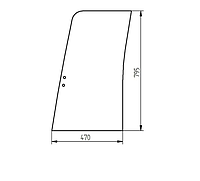 Стекло двери верхнее переднее экскаватора CAT 312D 319D 320D 323D 345D, 312EL 316EL