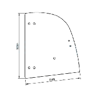 Скло бічне праве переднє навантажувача Kramer 750, 850, 950, 1150