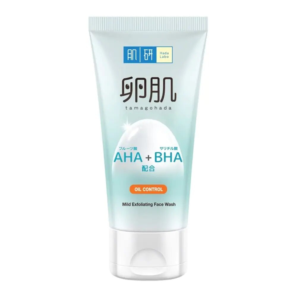 Пінка для вмивання, що регулює жирність шкіри HADA LABO AHA+BHA Tamagohada Oil Control Face Wash 130g, фото 1