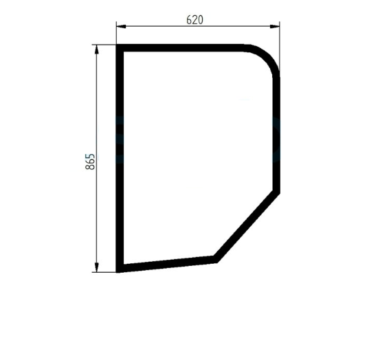 Скло ліве бічне міні екскаватора CAT 307E 308E