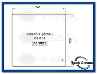 Стекло мини экскаватор Hitachi ZX22U-2 ZX27U-2 ZX30U-2 ZX40U-2 ZX50U-2 - верхняя передняя