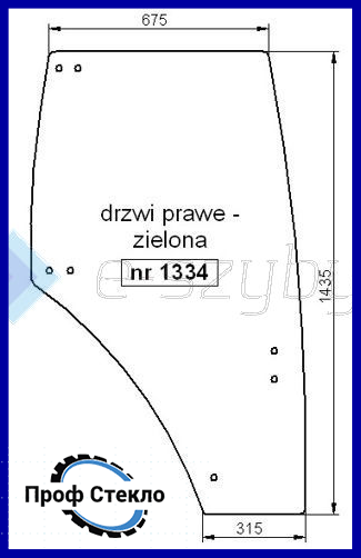 Скло Fendt Farmer 409 410 411 412, Favorit serie 400 Vario права дверцята