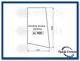 Скло екскаватор-навантажувач JCB 3CX 4CX kabina P12 (do roku 1999) — 827/30446 права сторона