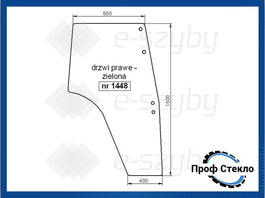 Скло Fiat G170 G190 G210 G240 права дверцята 4 отвори
