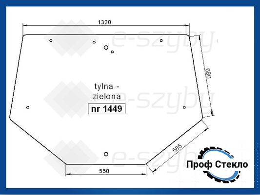 Скло Fiat G170 G190 G210 G240 заднє