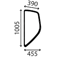 Стекло левое боковое экскаватора Doosan DX140-3, DX140W-3, DX160-3, DX160W-3, DX180-3