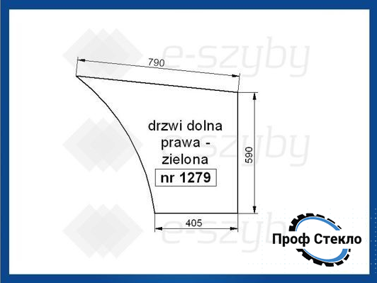 Скло Fiat L 60 65 75 85 95 дверей спіднє праве