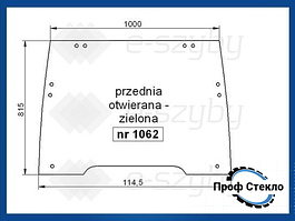Скло Fiat L 60 65 75 85 95 переднє відкривне
