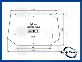 Скло Fiat L 60 65 75 85 95 заднє