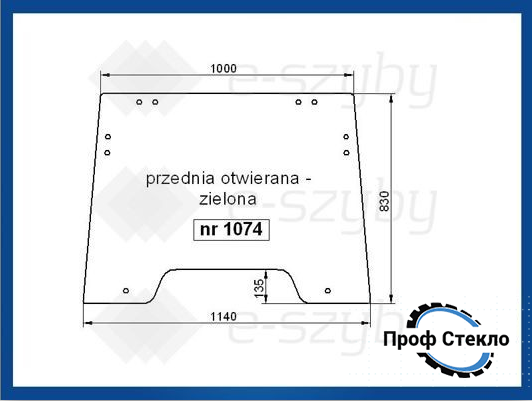 Скло Fiat M 100 115 135 160 переднє відкривне