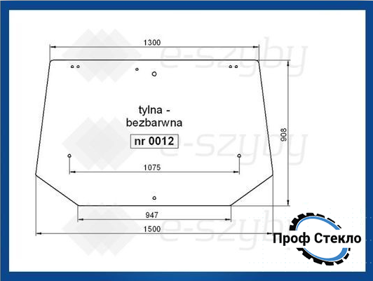 Скло Fiat M 100 115 135 160 заднє
