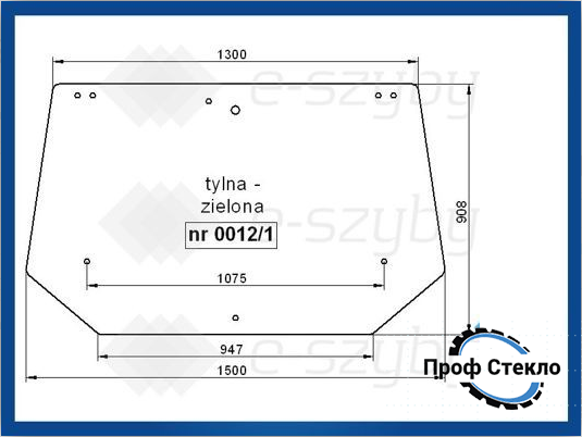 Скло Fiat M 100 115 135 160 заднє зелене