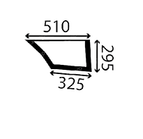 Скло бічне нижнє праве екскаватора навантажувача Ford 555B, 555C, 555D, 575D, 655C, 655D, 675D