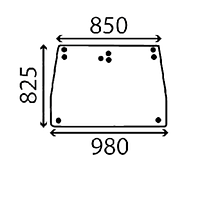 Скло заднє екскаватора навантажувача Ford 555B, 555C, 555D, 575D, 655C, 655D, 675D