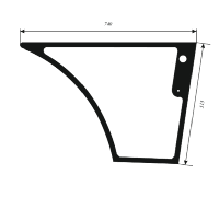 Стекло двери правое нижнее экскаватора погрузчика New Holland B90B, B90BLR, B100B, B100BLR, B115B