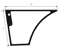 Стекло двери левое нижнее экскаватора погрузчика New Holland B90B, B90BLR, B100B, B100BLR, B115B