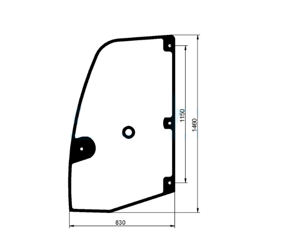 Скло для навантажувача Atlas AR 50, AR 60 — ліві двері