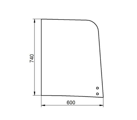 Скло праве переднє розсувне мініекскаватора Bobcat, Doosan