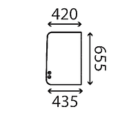 Стекло боковое правое заднее мини экскаватора Imer 25 NX, 35 NX, 30 VX, 30NX