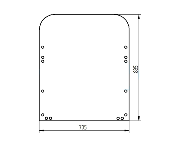 Скло верхнє переднє мініекскаватор Bobcat E25 E26 E32 E35 E45 E50