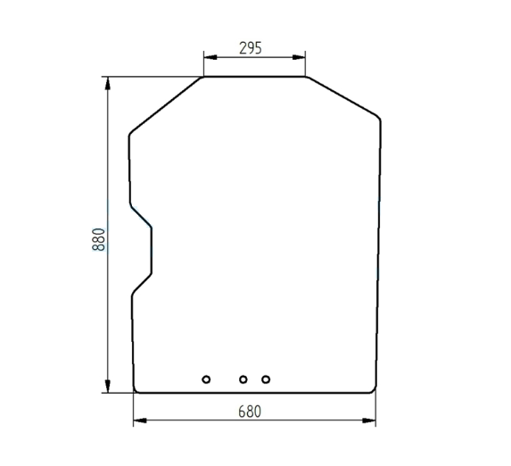 Скло передньої дверці мінінавантажувача Bobcat A220, A250, A300, S100, S130, S150