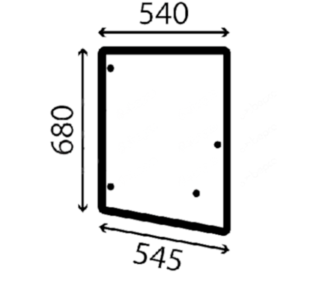 Скло ліва верхня частина передні двері bomag