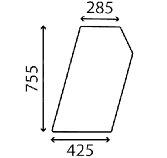 Скло заднє бічне мінінавантажувача Bobcat 542, 543, 553, 643, 6445, 653, 741,