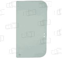 Стекло боковое правое заднее мини экскаватора O&K RH1.22SR, RH1.25SR, RH1.30SR, RH1.35SR,