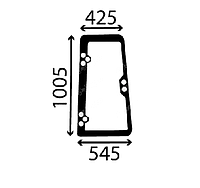 Стекло верхнее правой двери экскаватора Case 580, 590 K / LE / SLE / SUPER LE / LXT