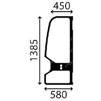 Стекло двери мини экскаватора Takeuchi TB153 FR, TB180 FR